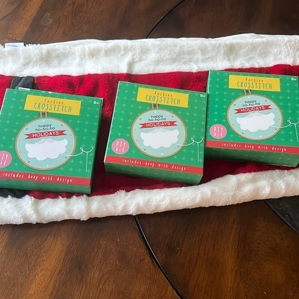 Festive crosstitch set of 3
